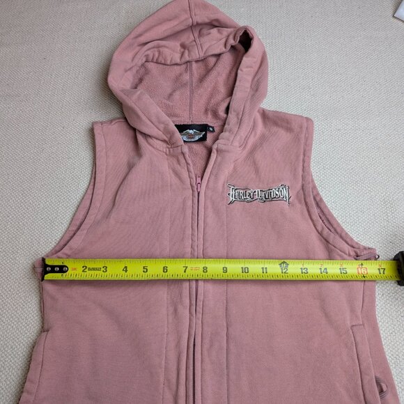 Harley-Davidson Women's Small Sleeveless Hoodie Jacket Liner Rose Pink - Picture 8 of 10